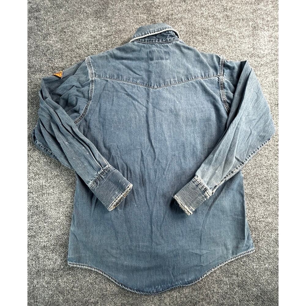 Wrangler FR Flame Resistant Western Denim Work Shirt Men's Medium Regular - Picture 2 of 16
